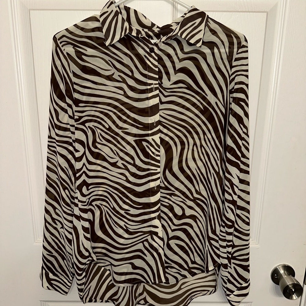 HYFVE Zebra Pattern Button-Down Shirt